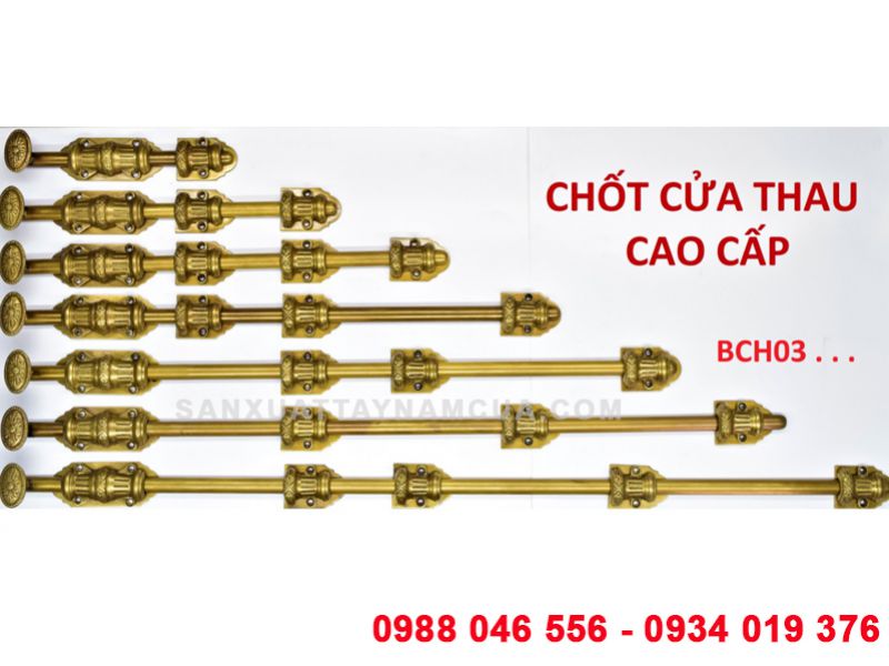 Chốt cửa đồng thau